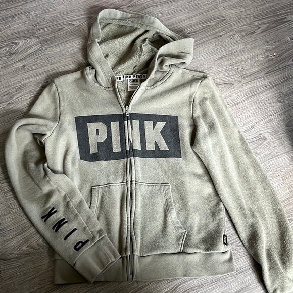 PINK Victoria's Secret Tops - PINK VS olive green zip up hoodie